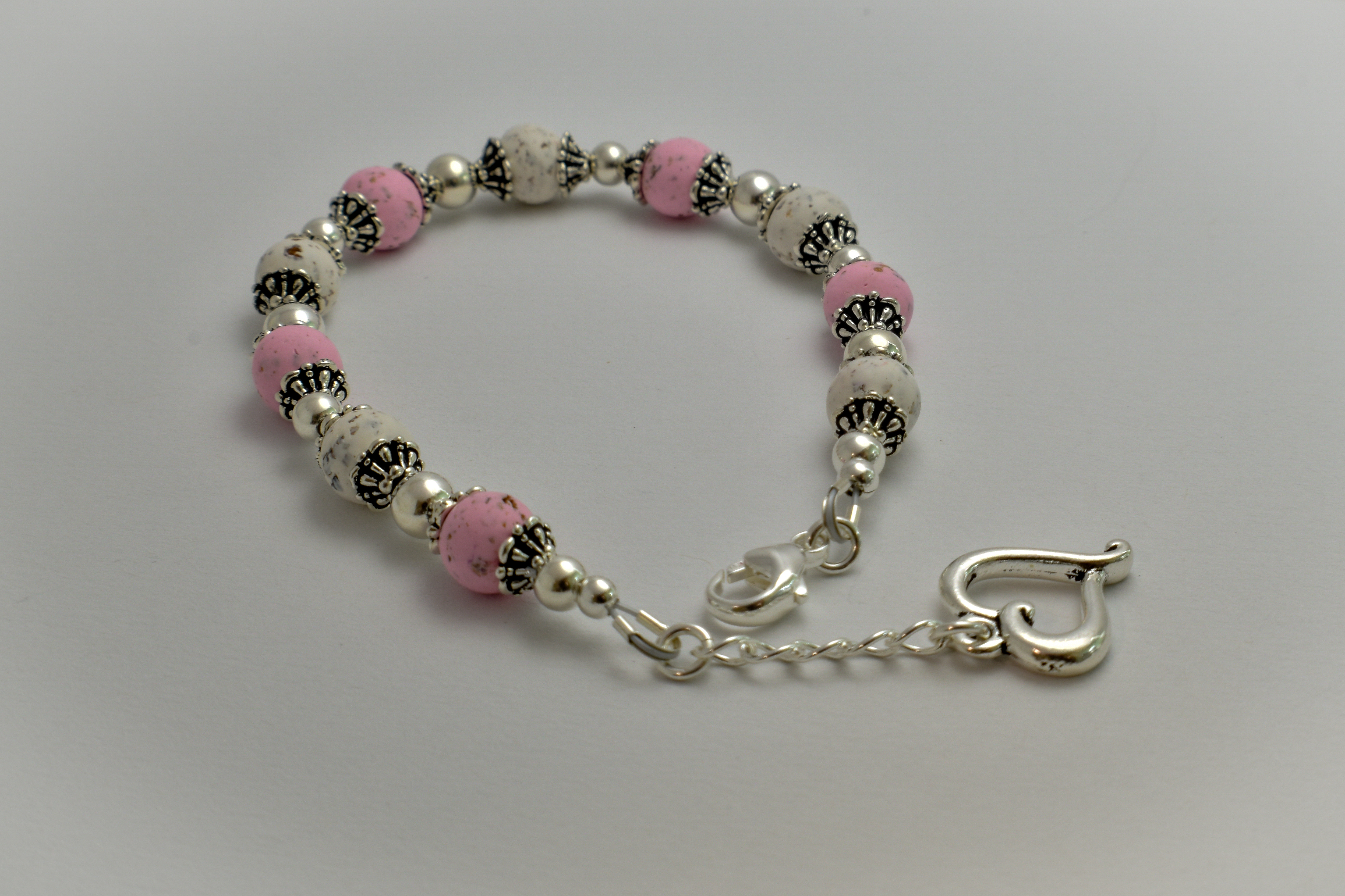 Bracelet with Bead caps - Remember With Roses